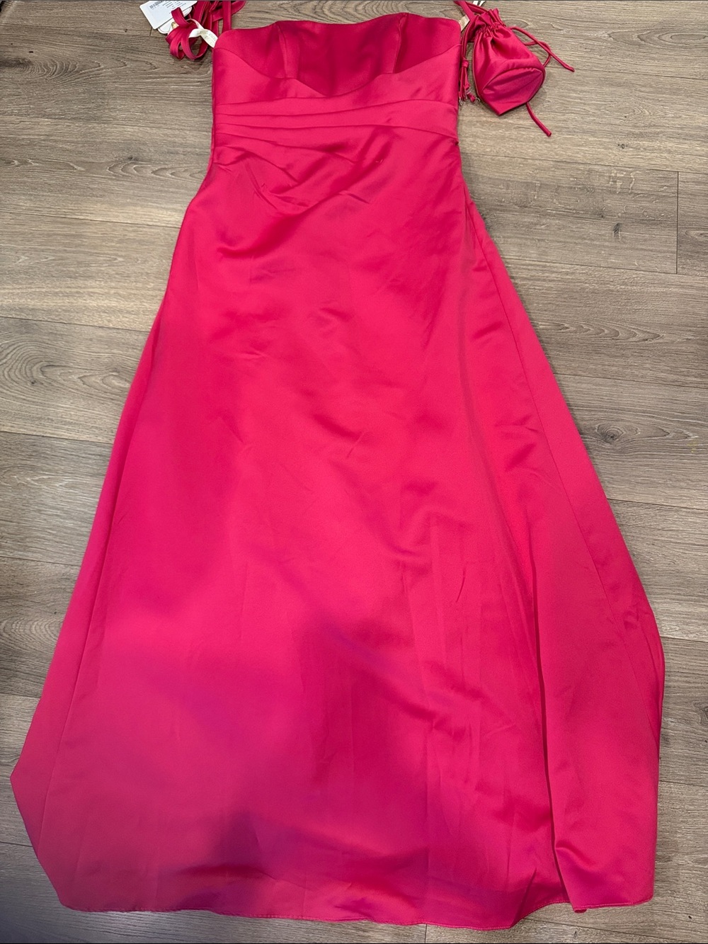 Strapless A-Line Evening Dress in Bright Fuchsia